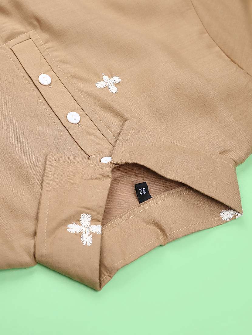 girls embroidered three quarter sleeve top - 22002231 -  Standard Image - 3