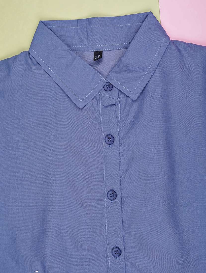 girls embroidered three quarter sleeve top - 22002238 -  Standard Image - 3