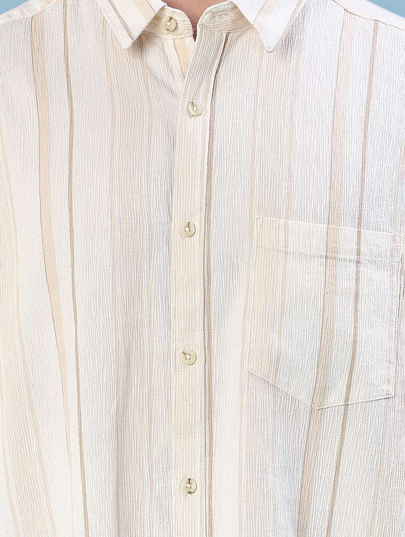 men striped collared long sleeve shirt - 22002258 -  Standard Image - 5