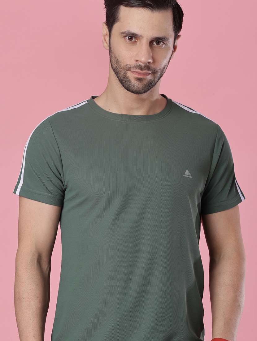men taped short sleeve slim fit t-shirt