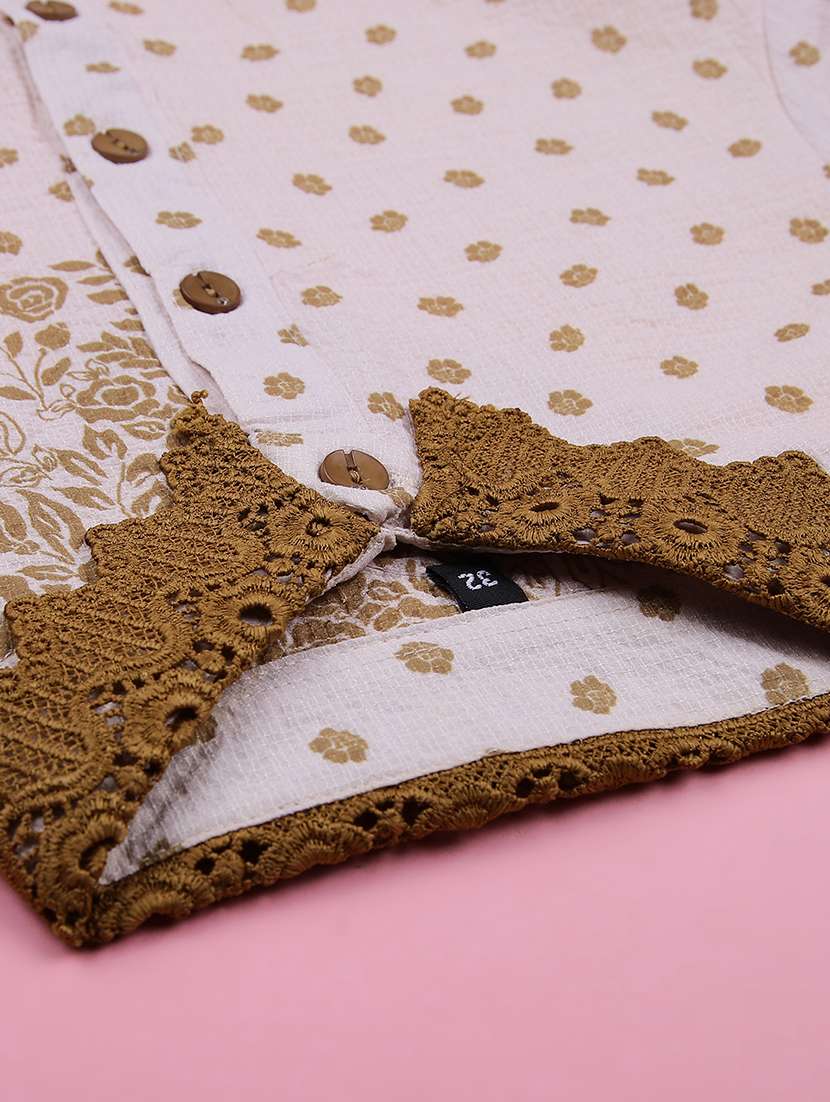 girls printed three quarter sleeve top - 22002280 -  Standard Image - 3