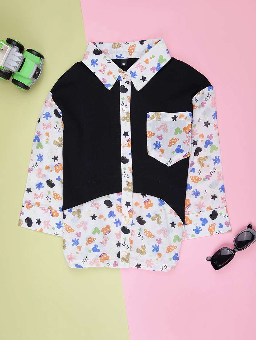 girls printed three quarter sleeve top