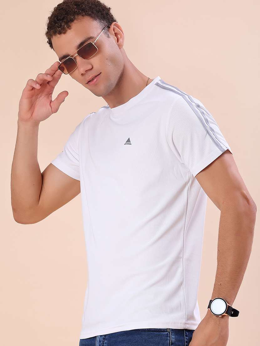 men solid short sleeve slim fit t-shirt