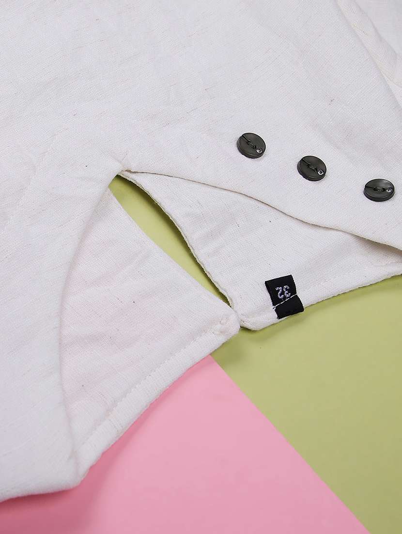 girls solid with work three quarter sleeve top - 22002319 -  Standard Image - 3