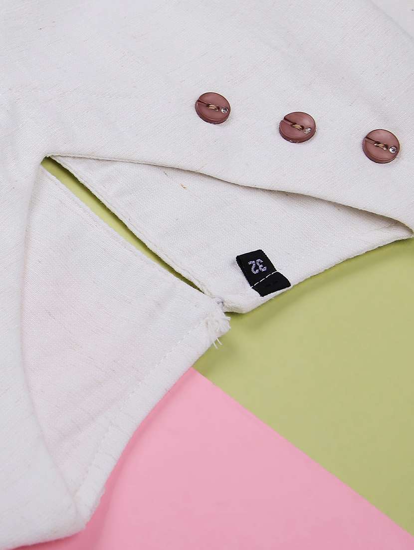 girls solid with work three quarter sleeve top - 22002320 -  Standard Image - 3