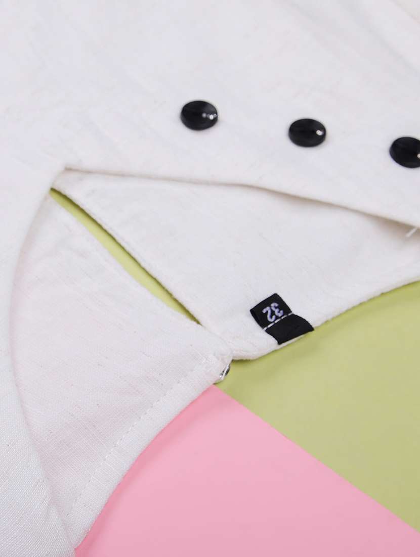 girls solid with work three quarter sleeve top - 22002321 -  Standard Image - 3