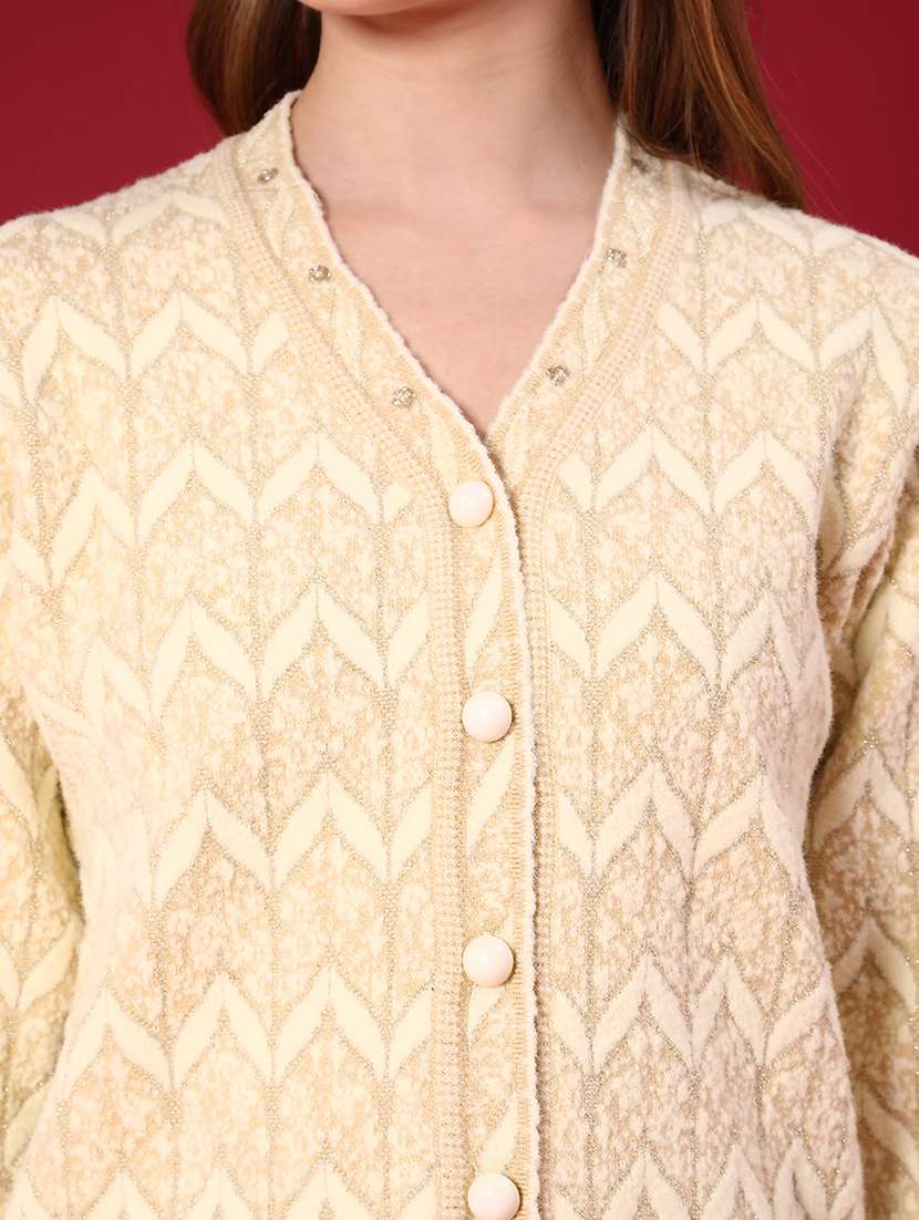 women self design long sleeve cardigan - 22002342 -  Standard Image - 5