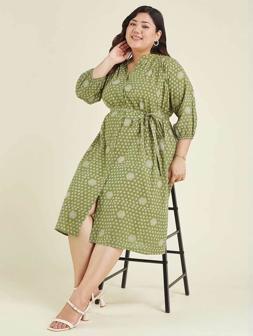 women plus size printed a-line dress - 22002353 -  Standard Image - 5