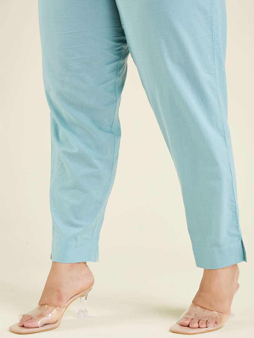 women plus size embroidered three quarter sleeve kurta pant set - 22002363 -  Standard Image - 5