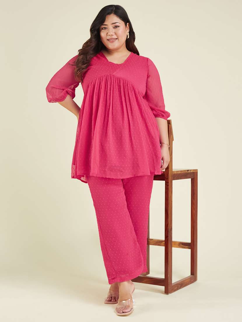 women self design three quarter sleeve ethnic co-ord set - 22002371 -  Standard Image - 5