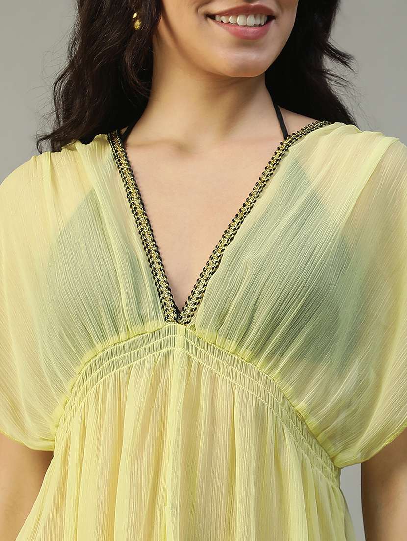 women solid short sleeve coverup dress - 22002386 - Standard Image - 5