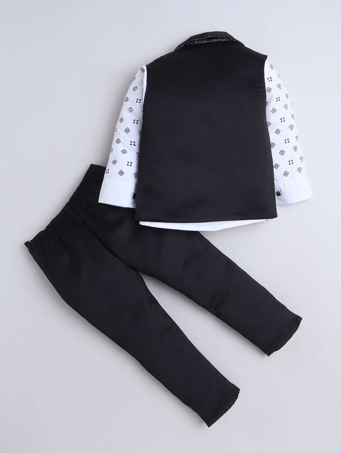 boys printed shirt and trouser with waistcoat - 22002436 -  Standard Image - 3