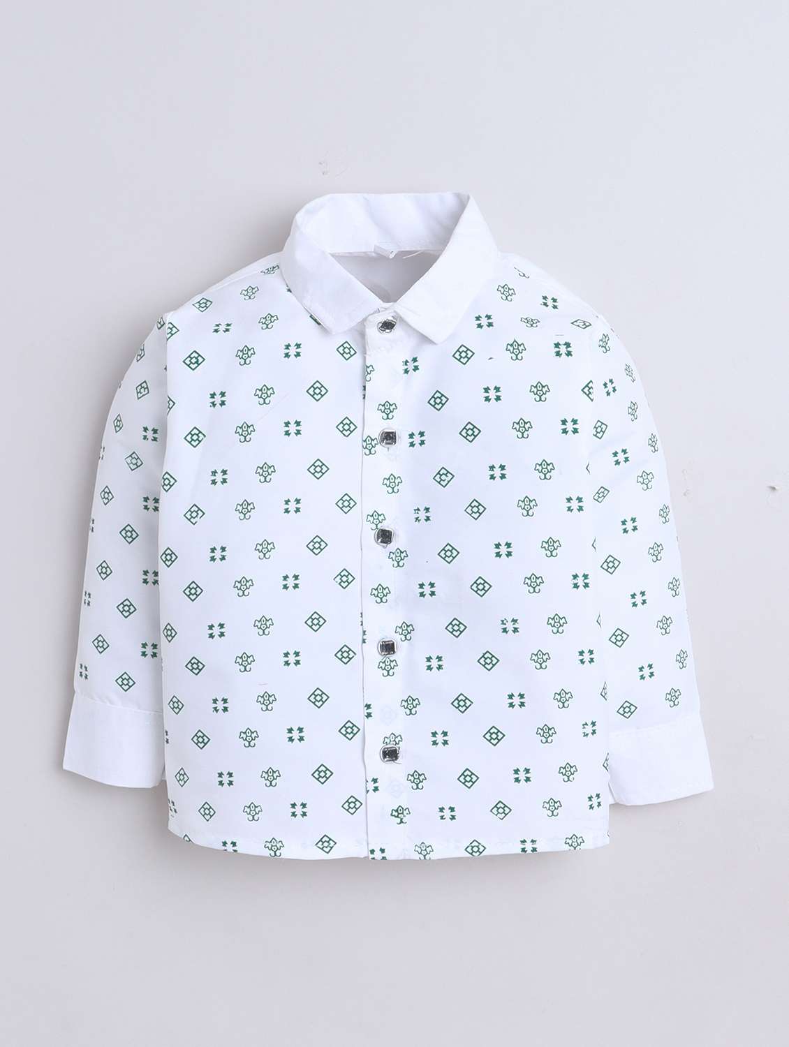 green polyester suit sets twin sets & boys printed shirt and trouser with waistcoat - 22002437 -  Standard Image - 3