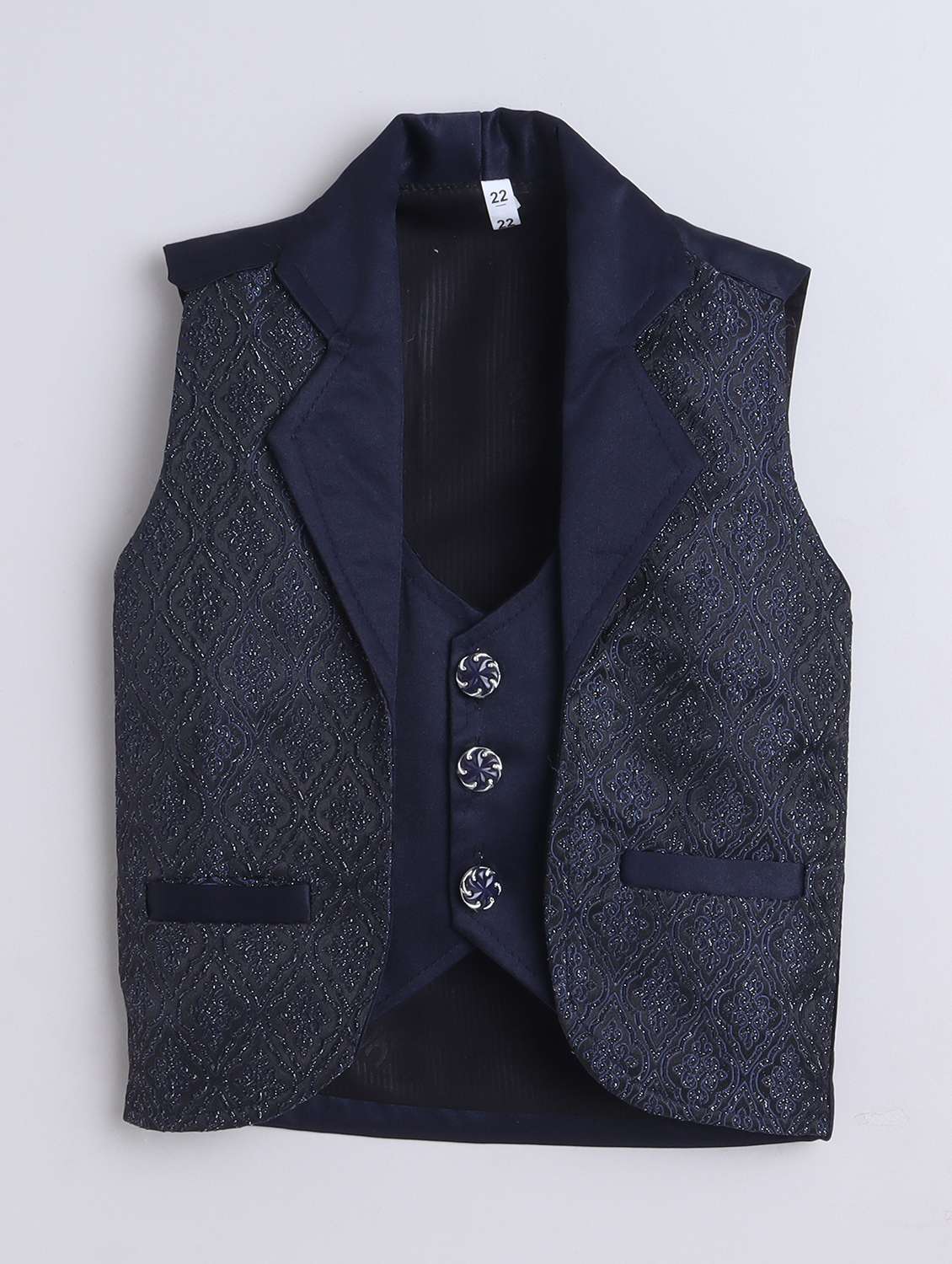 boys printed shirt and trouser with waistcoat - 22002438 -  Standard Image - 3