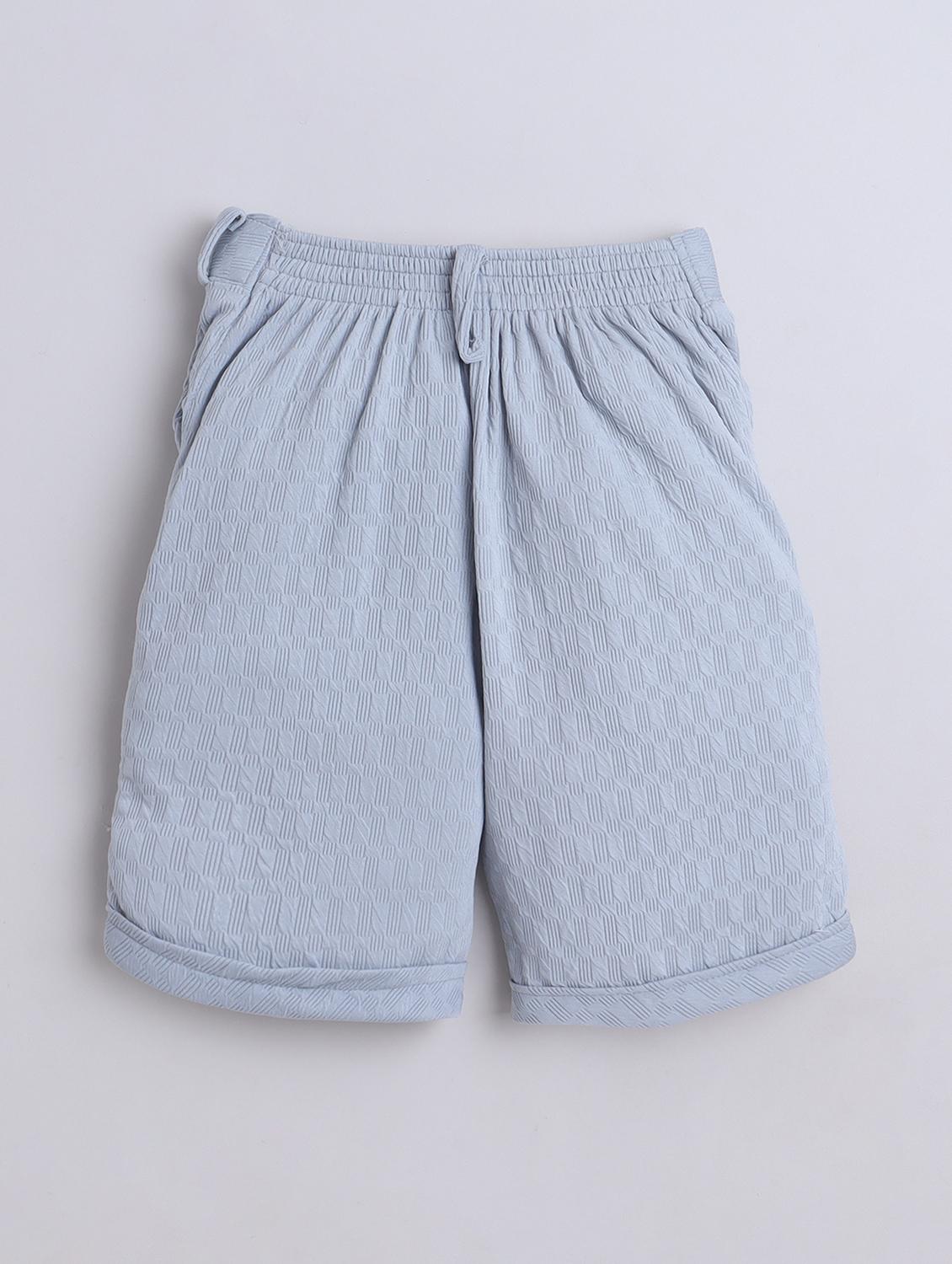 boys self designed shirt and short co-ord set - 22002442 - Standard Image - 3