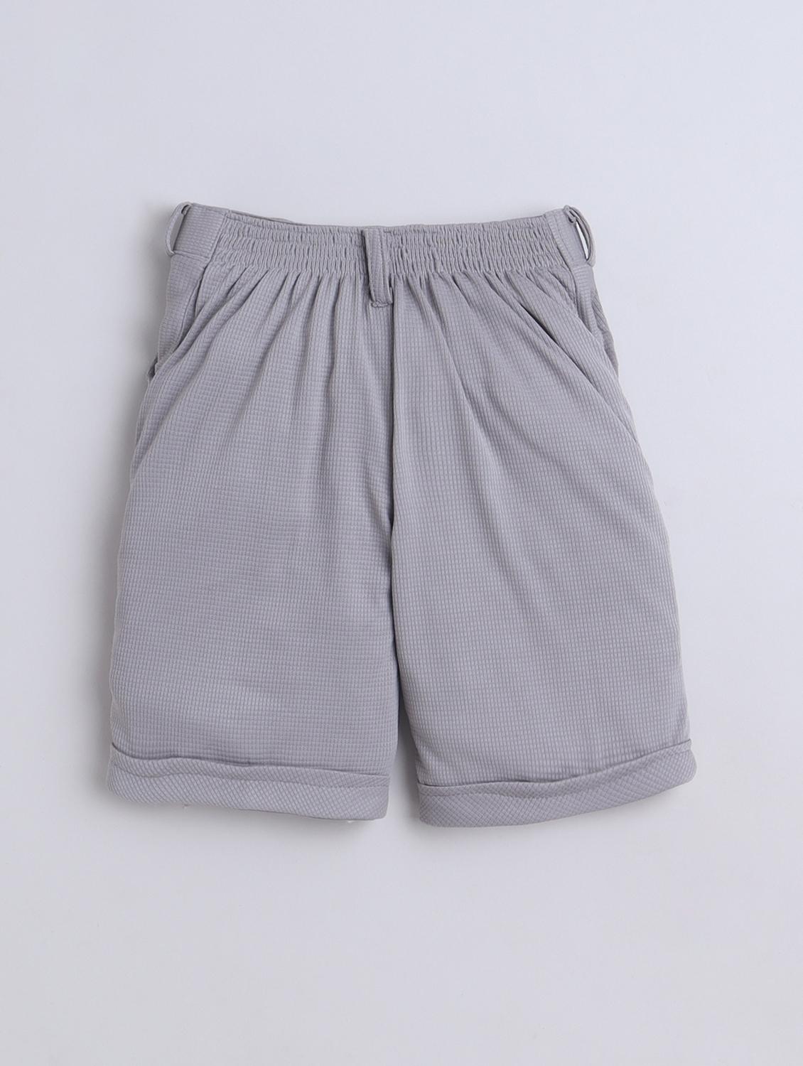 boys solid shirt and short co-ord set - 22002447 - Standard Image - 5