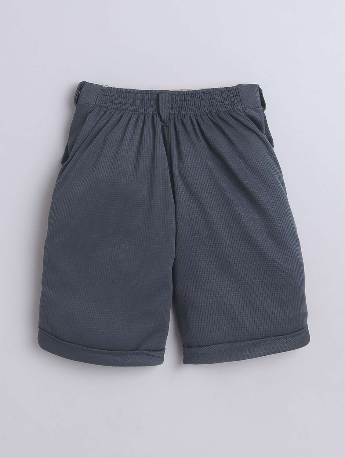 boys solid shirt and short co-ord set - 22002448 - Standard Image - 3