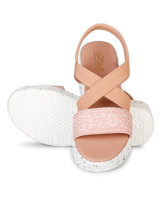 women pink back strap platforms wedge - 22002451 - Standard Image - 3