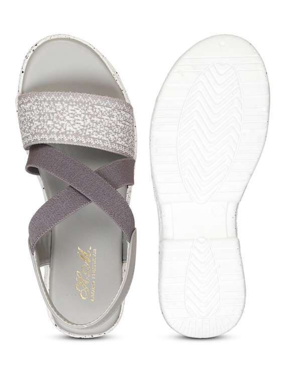 women grey back strap platforms wedge - 22002452 -  Standard Image - 3