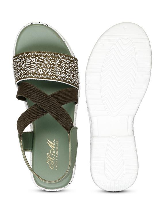 women olive back strap platforms wedge - 22002453 - Standard Image - 3