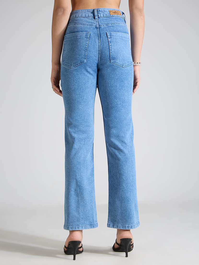 women solid mid rise straight fit jean - 22002478 - Standard Image - 3