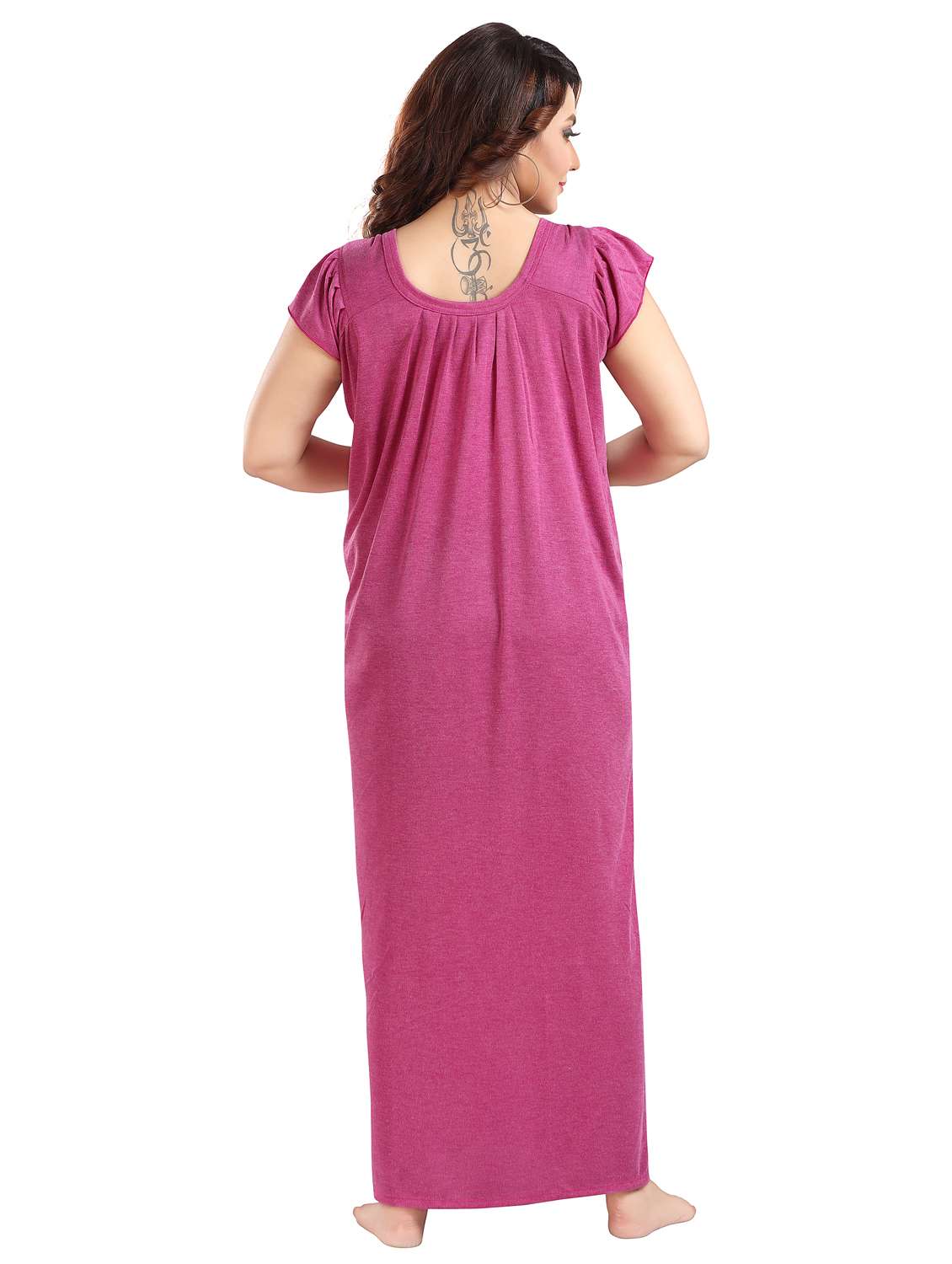 women embroidered short sleeve nighty - 22002482 -  Standard Image - 5