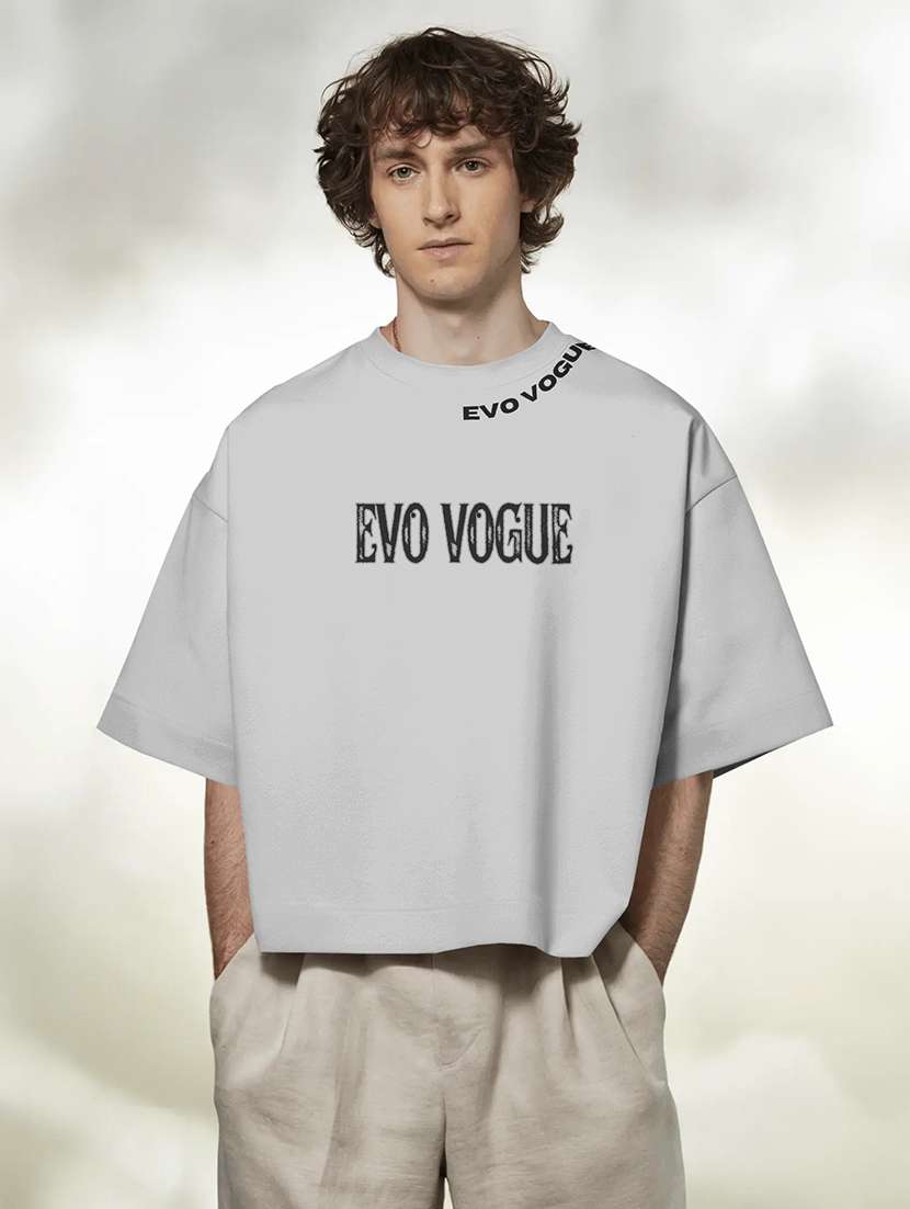 white cotton blend oversized tshirt