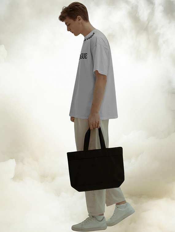 white cotton blend oversized tshirt - 22002510 -  Standard Image - 3