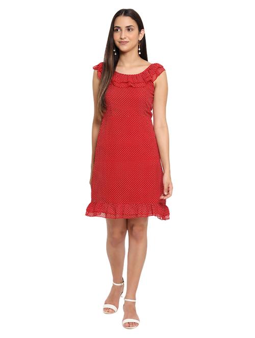 women polka dot sleeveless a-line dress - 22002944 - Standard Image - 0