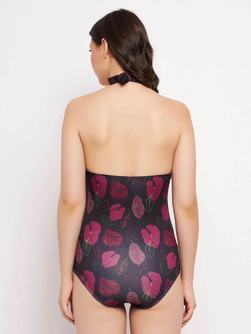 printed black floral polyester monokini - 22002948 -  Standard Image - 3