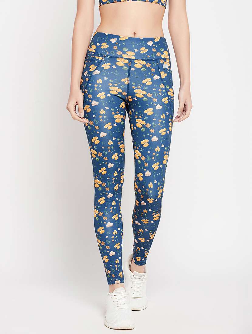 women floral print high rise gym tight - 22002959 -  Zoom Image - 0