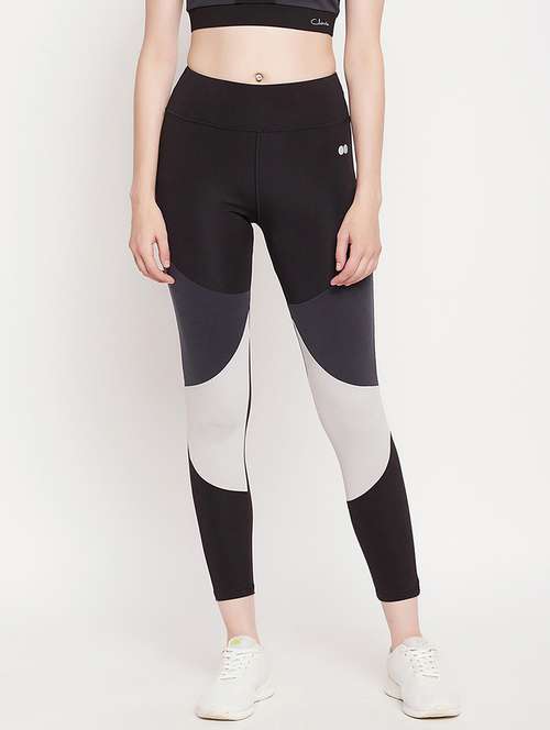 women color blocked high rise gym tight - 22002966 -  Standard Image - 0