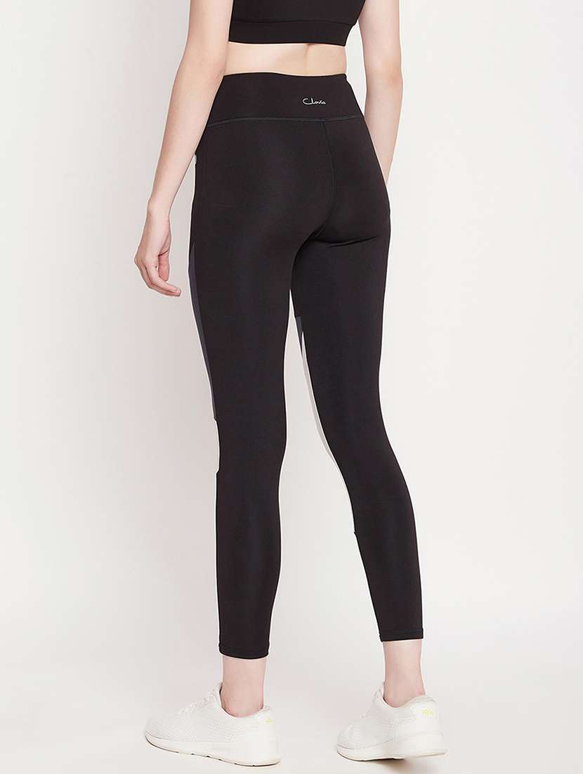 women color blocked high rise gym tight - 22002966 - Standard Image - 3