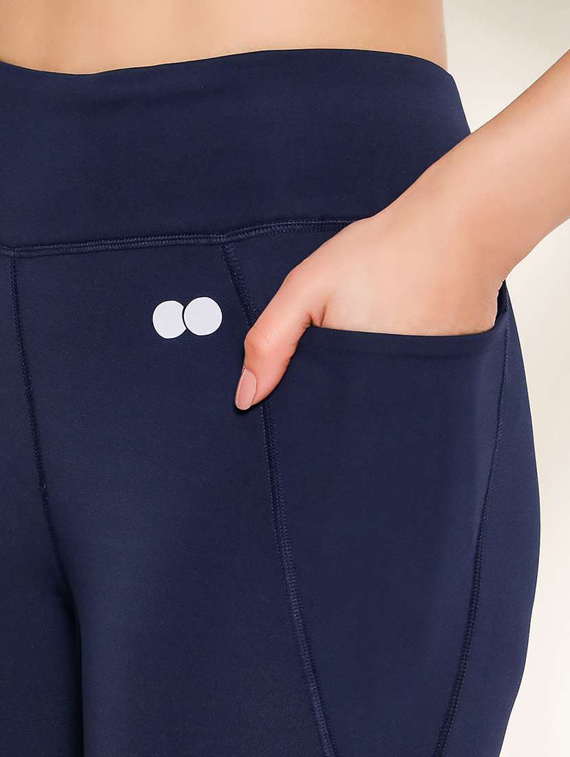 women solid high rise gym tights - 22002974 -  Standard Image - 5