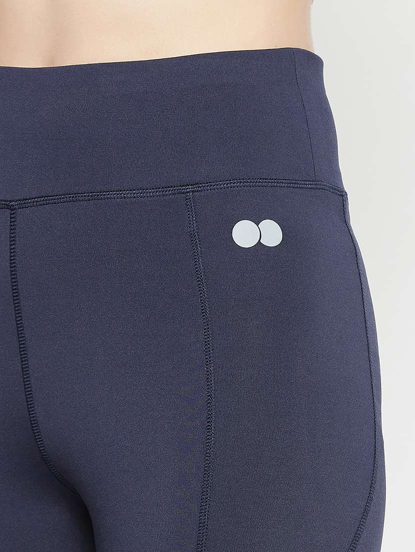 women solid high rise gym tights - 22002977 - Standard Image - 5