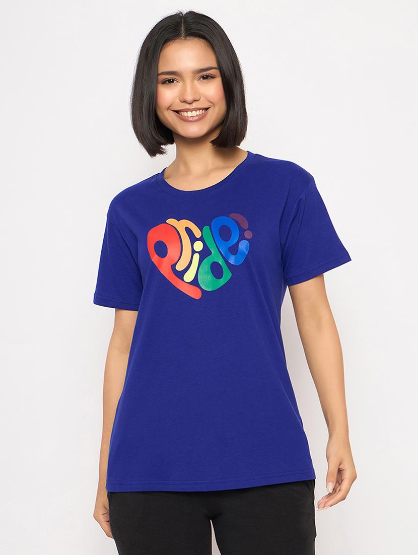 women printed short sleeve regular fit t-shirt