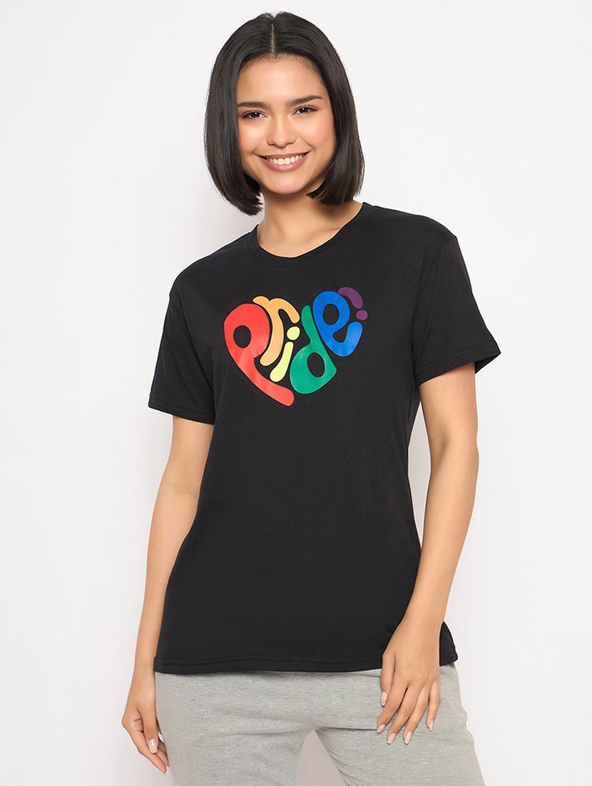 women printed short sleeve regular fit t-shirt