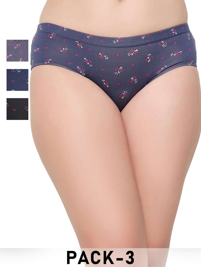 women pack of 3 printed bikni panty