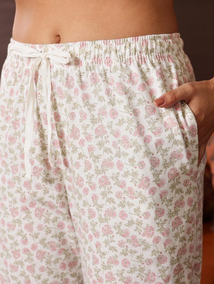 women printed short sleeve nightwear pyjama set - 22003120 - Standard Image - 5