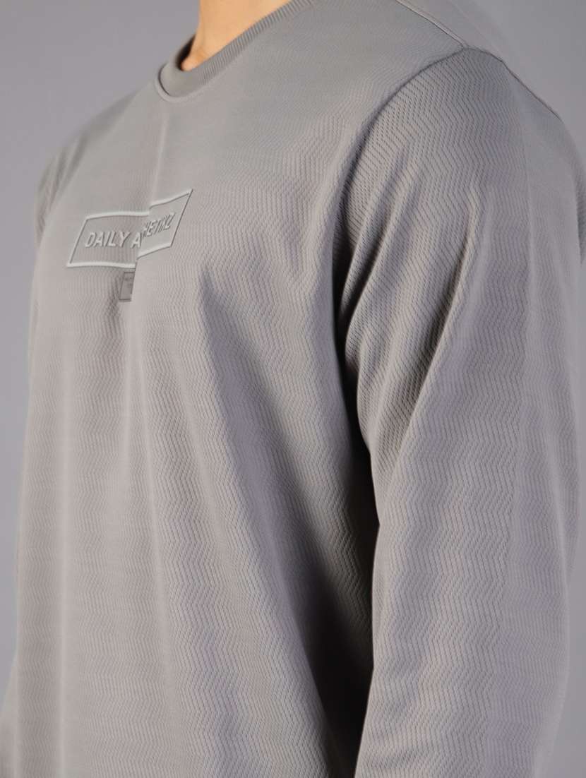 men chest print long sleeve regular fit sweatshirt - 22003213 -  Standard Image - 3