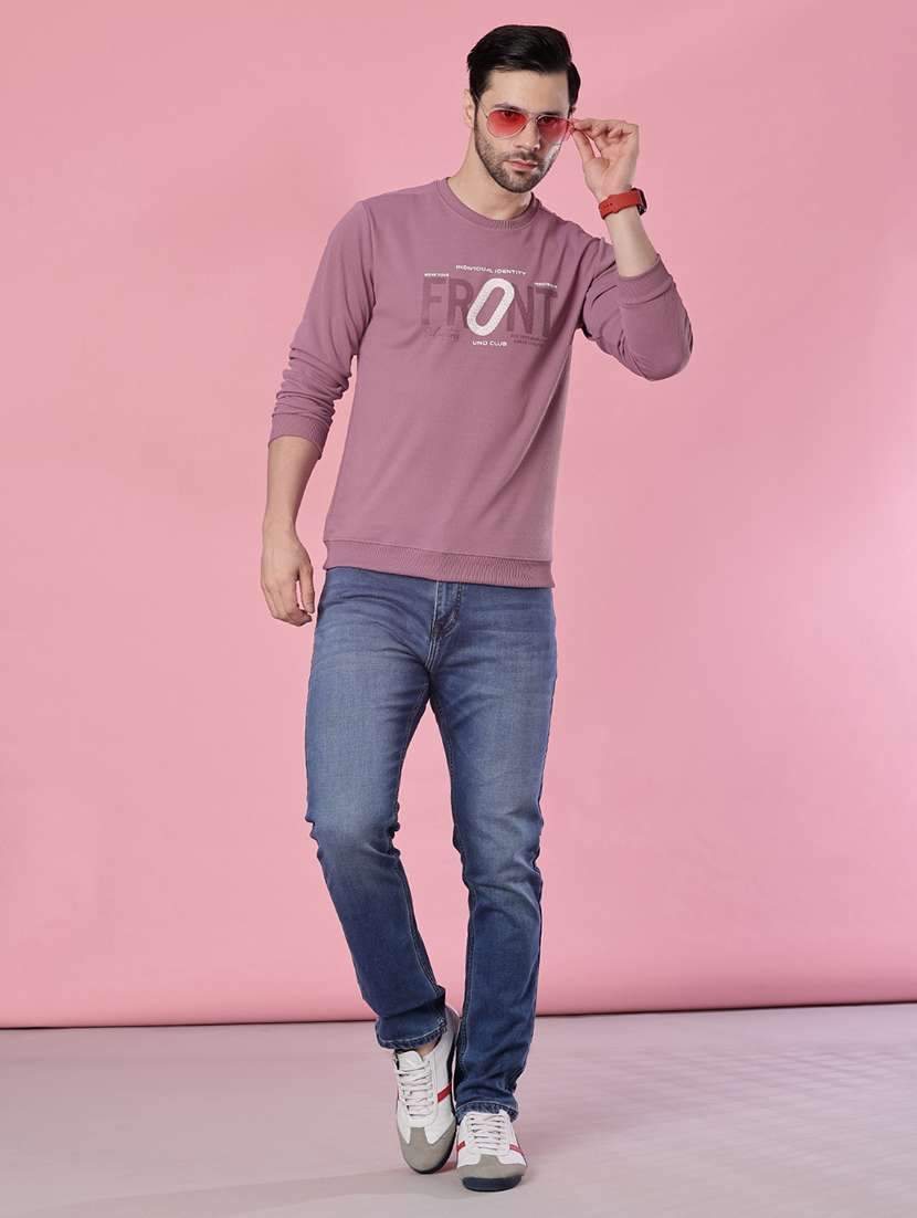 men chest print long sleeve sweatshirt - 22003224 -  Standard Image - 3