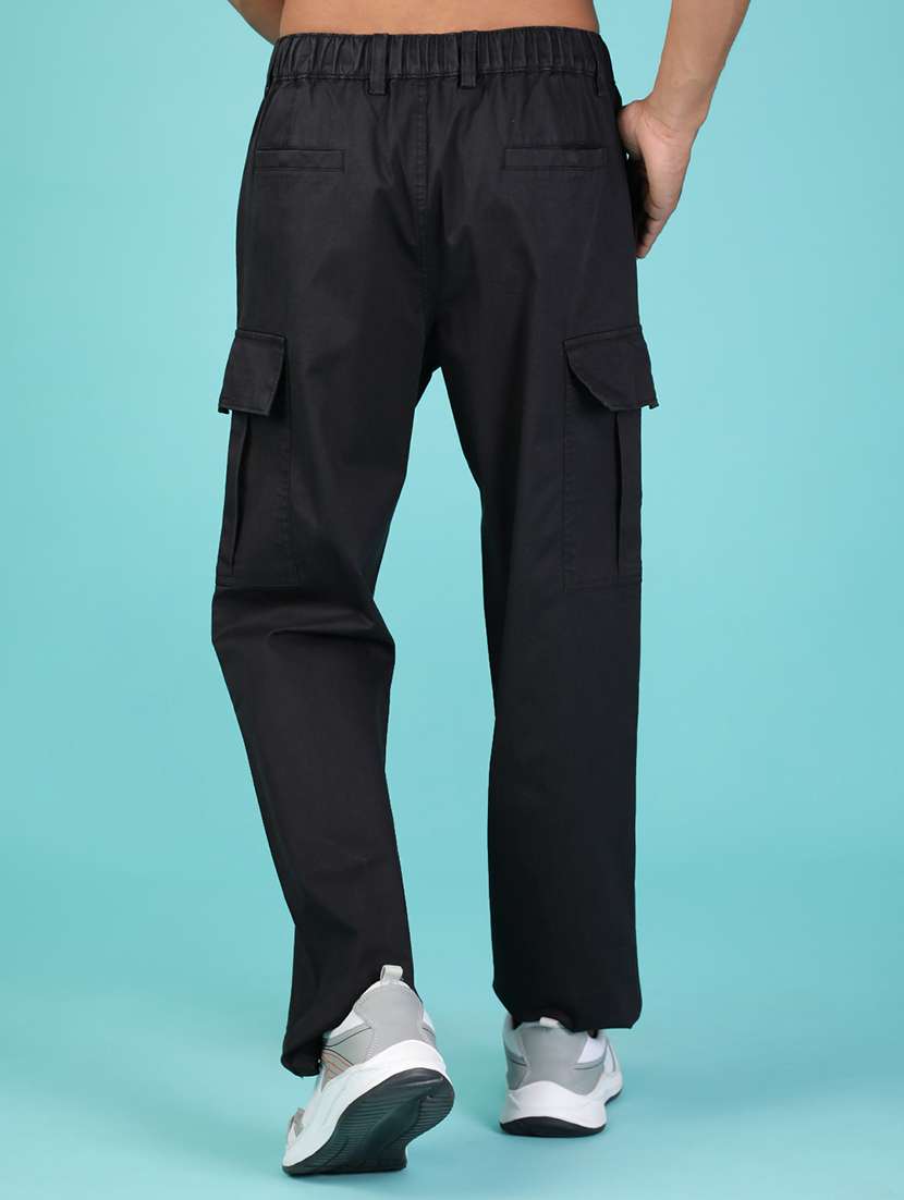 men solid mid rise regular fit cargo  - 22003256 -  Standard Image - 3