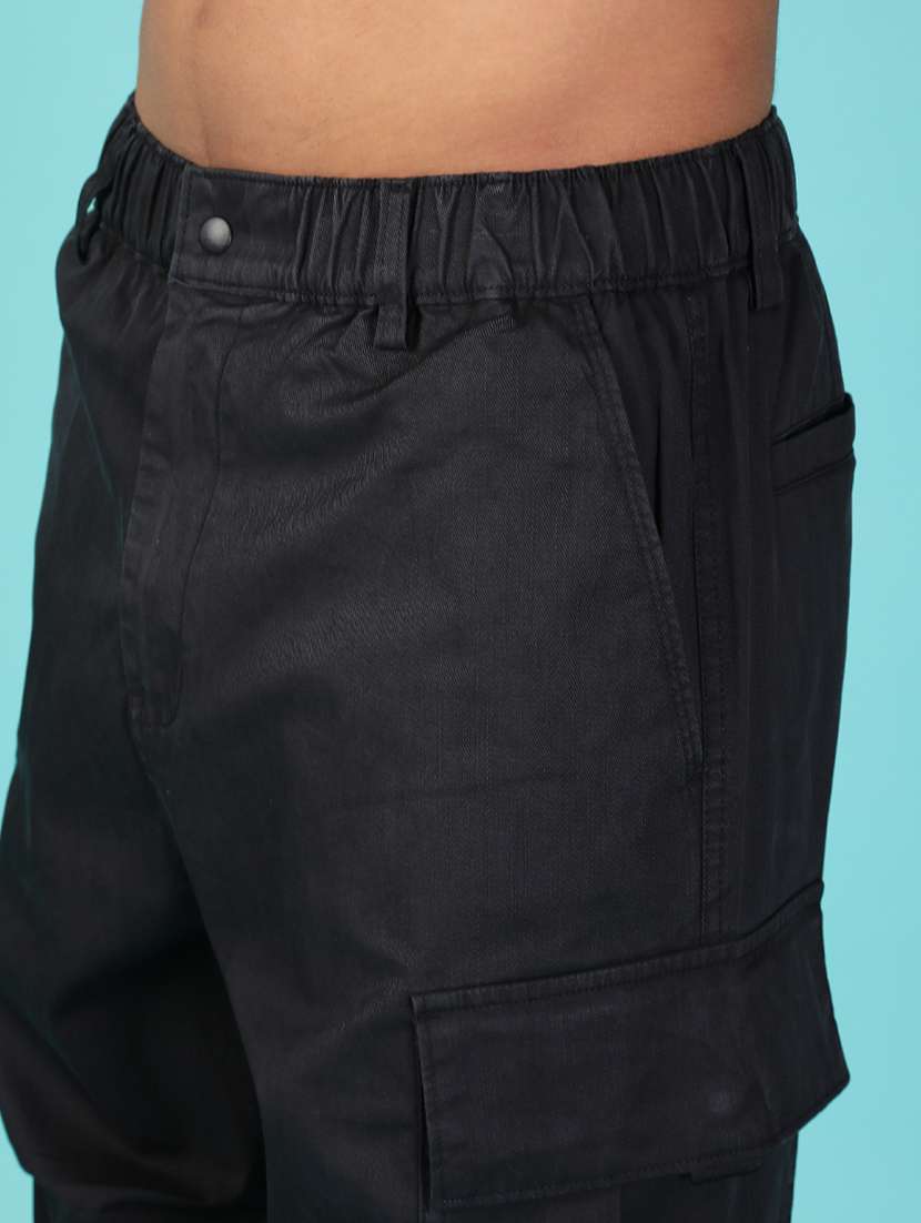 men solid mid rise regular fit cargo  - 22003256 -  Standard Image - 5