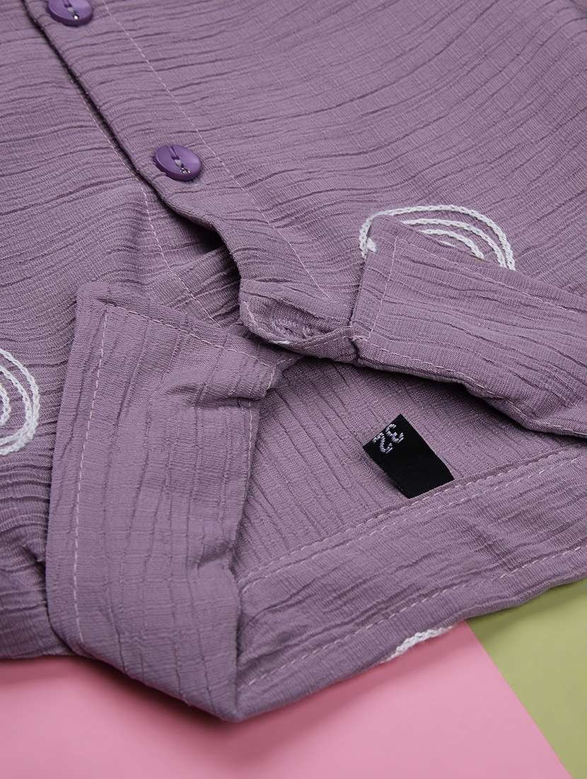 girls embroidered three quarter sleeve top - 22003273 -  Standard Image - 3