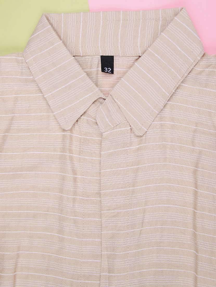 girls striped three quarter sleeve top - 22003284 -  Standard Image - 3