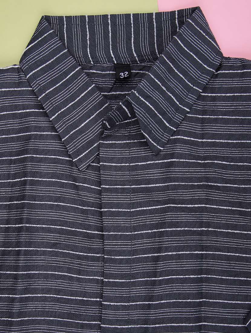 girls striped three quarter sleeve top - 22003286 -  Standard Image - 3