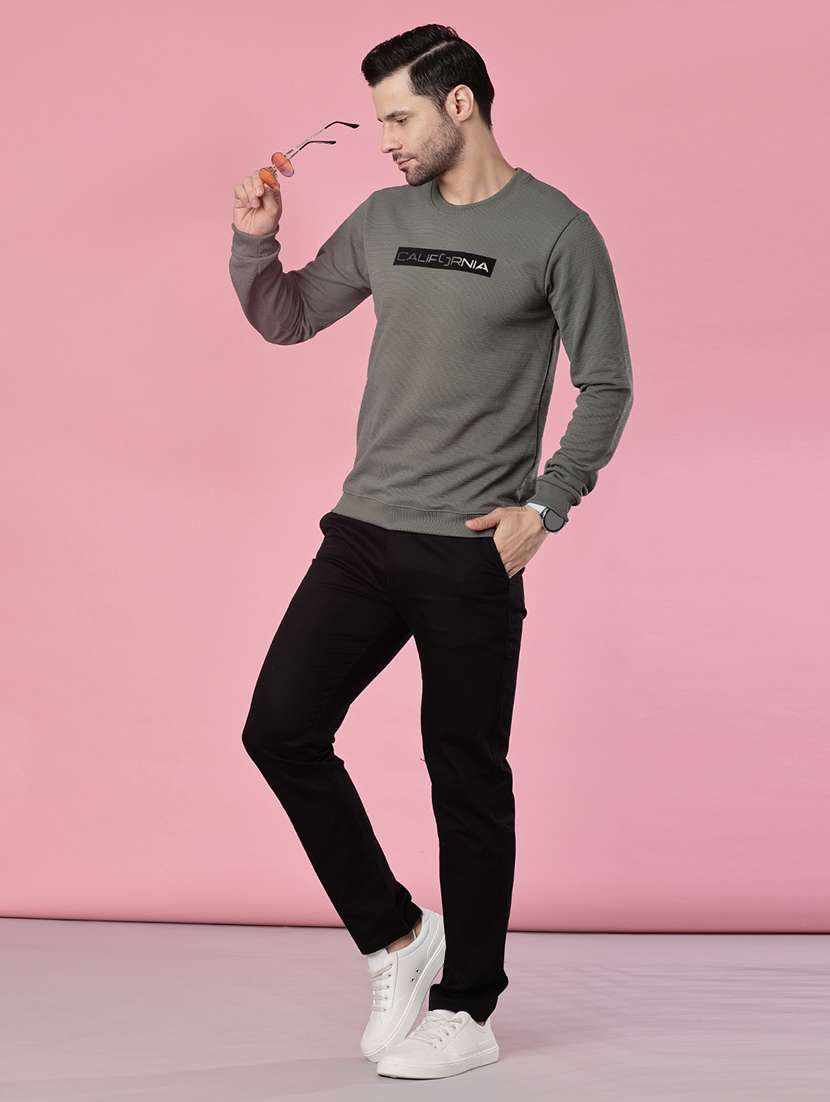 men chest print long sleeve sweatshirt - 22003295 -  Standard Image - 3