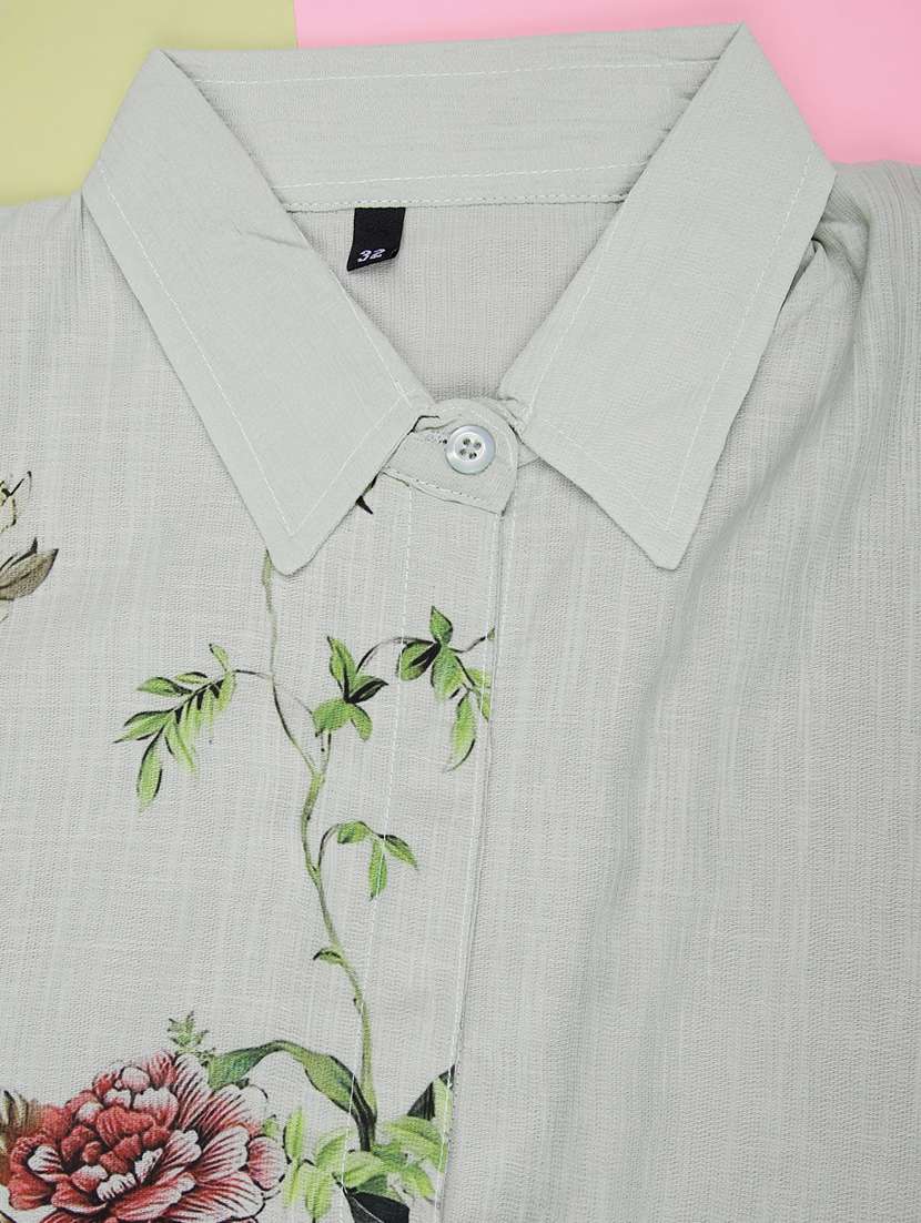 girls floral printed three quarter sleeve top - 22003310 -  Standard Image - 3