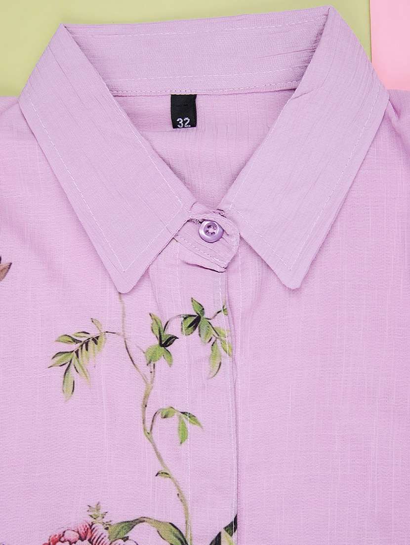 girls floral printed three quarter sleeve top - 22003313 -  Standard Image - 3