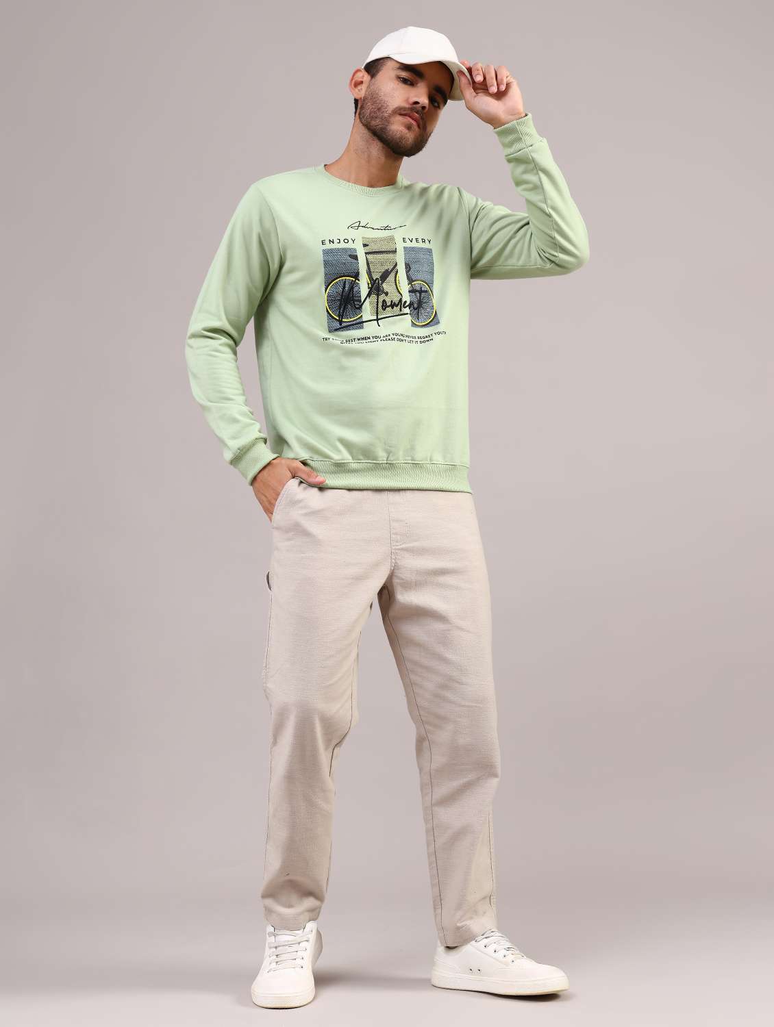 men printed long sleeve regular fit sweatshirt - 22003319 -  Standard Image - 5